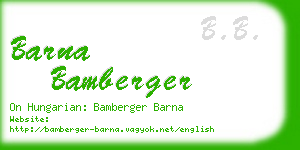 barna bamberger business card